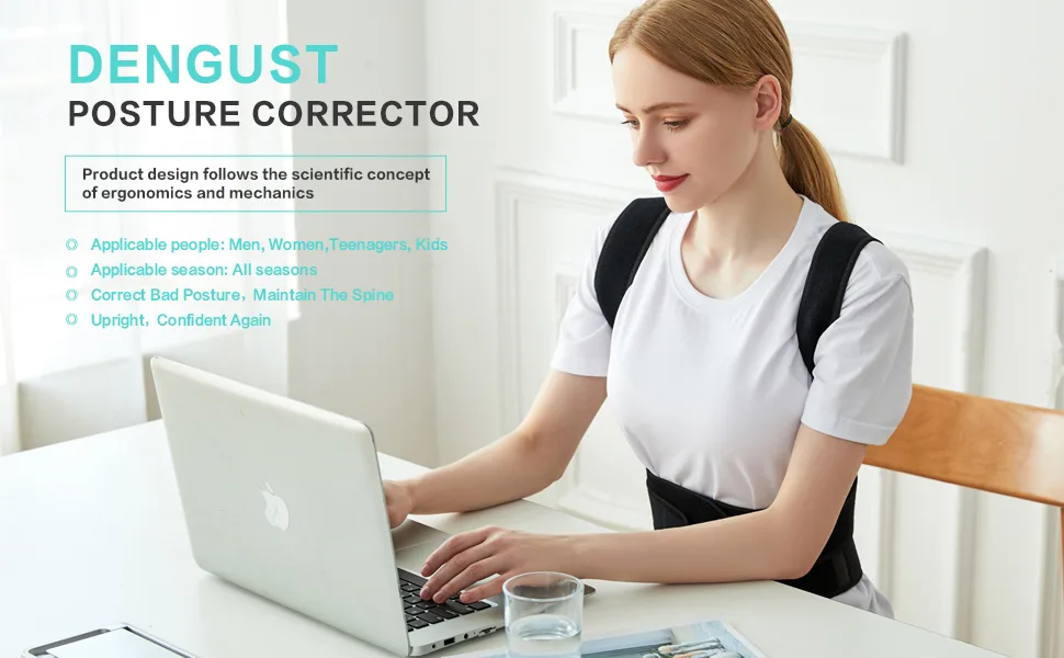 Posture Corrector for Women and Men, Adjustable Breathable Back Straightener, Upper Back Brace for Clavicle Support and Providing Pain Relief from Neck, Back & Shoulder Pink M Pink Medium - Posture Corrector for Women