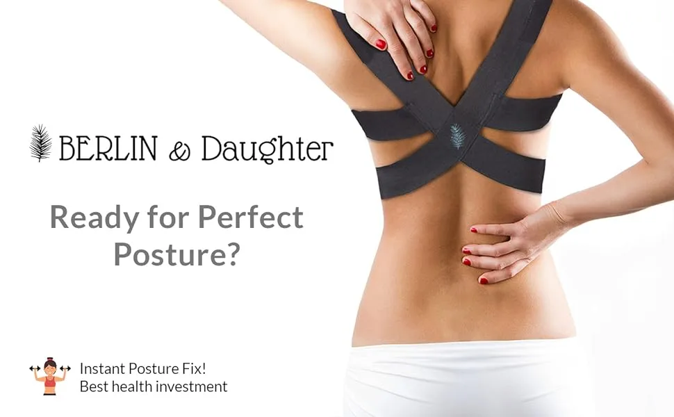 Posture Corrector - Fully Adjustable Breathable Clavicle Chest Back Support Brace for Improves Posture & Provide Lumbar Support Back Pain Relief - Perfect for Men & Women - Medium Medium (Pack of 1) - Ready for Perfect Posture?
