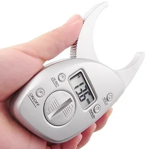 Portable Skin Fat Caliper Tester mm inch LCD Screen Athletic Women/Men Body Tools Monitoring Kit - fat caliper