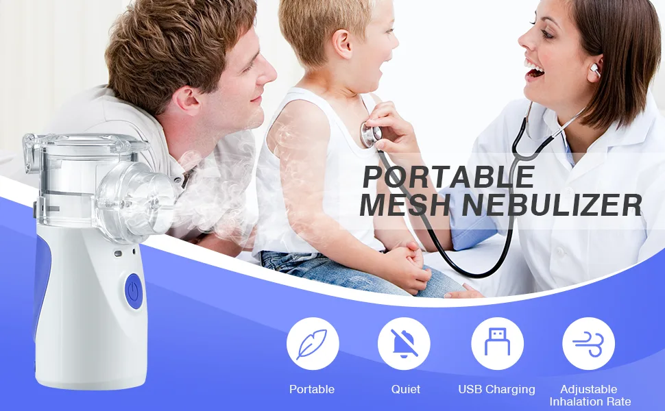 Portable Nebulizer, Nebulizer Machine for Adults and Kids, Ultrasonic Mesh Nebulizer for Home Daily Use, Steam Inhaler for Breathing Problems Blue - product information 1