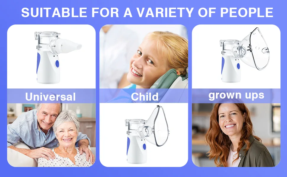 Portable Nebulizer, Nebulizer Machine for Adults and Kids, Ultrasonic Mesh Nebulizer for Home Daily Use, Steam Inhaler for Breathing Problems Blue - product information 3