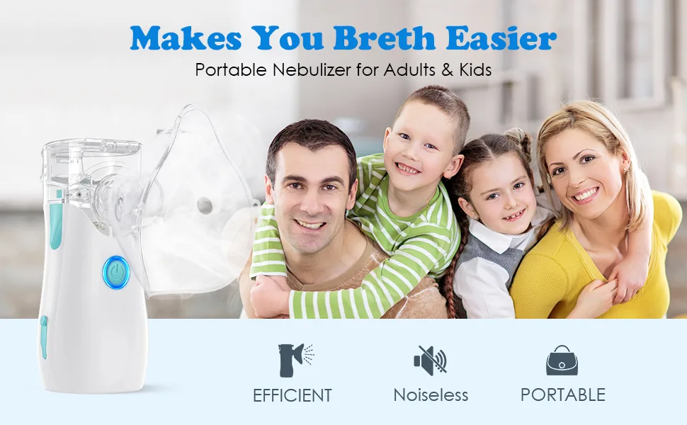 Portable Nebulizer Machine for Adults and Kids, Handheld Mesh Nebulizer, Mist Adjustable Steam Inhaler for Lung Problems, Suit Personal Travel or Home Daily Use Beige - portable nebulizer