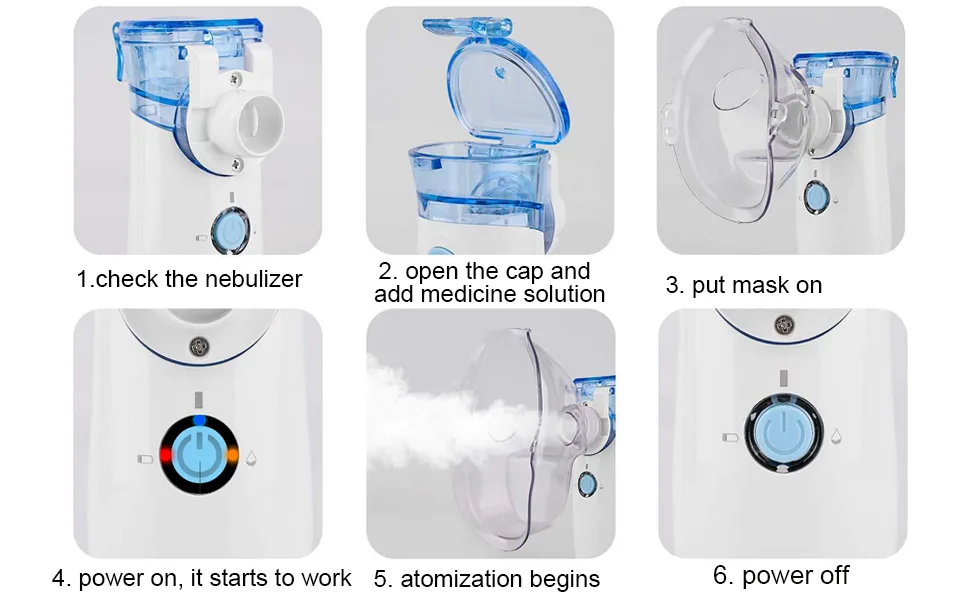 Portable Mesh Nebulizer Handheld Nebulizer for Cough, Portable Personal Cool Mist Steam Inhaler for Sinus Cold,Kids Adults Use - Portable Nebuliser