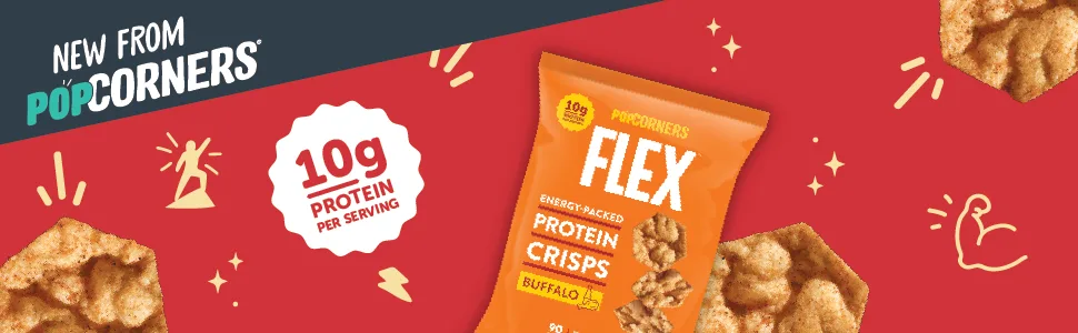 Popcorners Flex Protein Chips Variety Pack, Plant-Based Protein, Gluten Free, Variety Pack (2 Flavor) 18 Count (Pack of 1) - Popcorner, Flex
