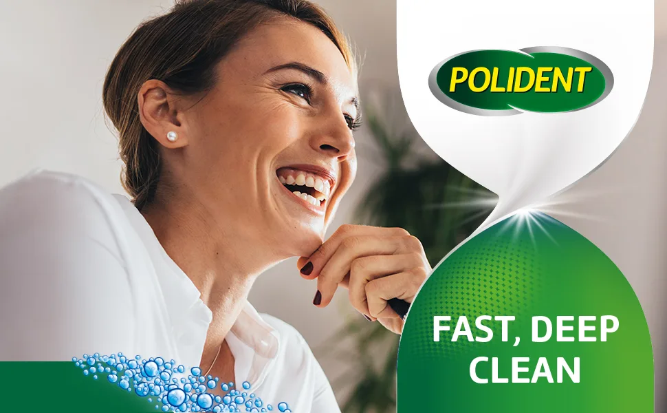 Polident 3-Minute Antibacterial Denture Cleanser - Mint, 3 Minute Whitening, 120 Count 120 Count (Pack of 1) - Polident 3 Minute
