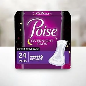 Poise Overnight Incontinence Pads for Women, Ultimate Absorbency, 72 Count (2 Packs of 36) (Packaging May Vary) Without Wings - product information 6