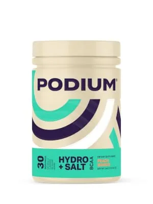 Podium Nutrition, Instantized BCAA Powder, Hydro and Salt, Sour Watermelon, 30 Servings, Electrolytes, Hydration, Recovery - Hydro BCAA Peach Mango