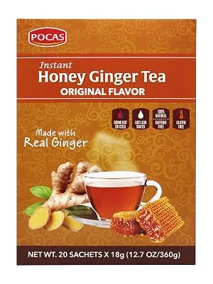 Pocas Honey Ginger Tea, Original, 18 Gram, 20 Count (Pack of 2) Original 20 Count (Pack of 2) - original