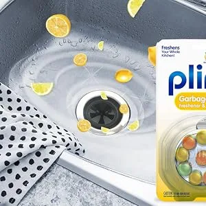 Plink 9013 Garbage Disposal Cleaner and Deodorizer, Variety Pack, 20-Count - image of sink and Plink Garbage Disposer Cleaner and Deodorizer