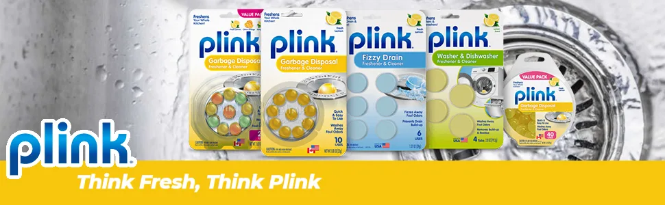 Plink 9013 Garbage Disposal Cleaner and Deodorizer, Variety Pack, 20-Count - Plink Banner