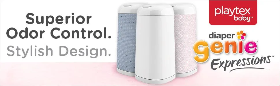 Playtex Diaper Genie Expressions Diaper Pail Fabric Sleeve, Pink Starburst - product information 1