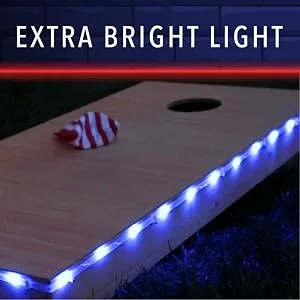 Play Platoon Cornhole Lights for Hole - LED Cornhole Lights Fit for Standard Cornhole Boards and Cornhole Bags, 2 Pack White - cornhole edge lights