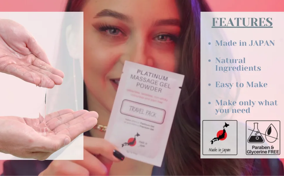 Platinum Nuru Massage Gel Powder Bowl Set | 5 x Massage Powder 5g Sachet | 1 x 16 fl oz Bowl - Nuru Massage
