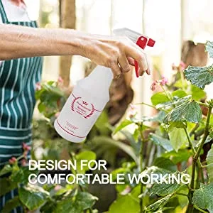 Plastic Spray Bottle 2 Pack, 32 Oz, All-Purpose Heavy Duty Spraying Bottles Sprayer Leak Proof Mist Empty Water Bottle for Cleaning Solution Planting Pet with Adjustable Nozzle - Red - Plastic Spray Bottles 32 Oz for Cleaning Solution