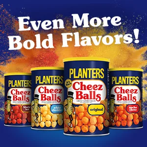 Planters Original Cheez Balls Cheese Flavored Snacks (2.75 oz Canister) - To come