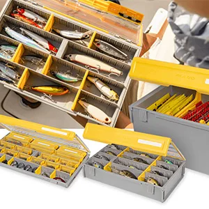 Plano Edge 3600 Terminal Tackle Storage, Gray and Yellow, Includes 10 Hook Retainers, Rustrictor Rust-Resistant Technology, Waterproof Premium Fishing Utility Box - Plano Edge tackle storage, Rustrictor technology, water tight tackle storage, plano 3700 organizer