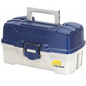 Plano 2-Tray Tackle Box with Dual Top Access, Blue Metallic/Off White, Premium Tackle Storage, 620206, One Size - product information 1