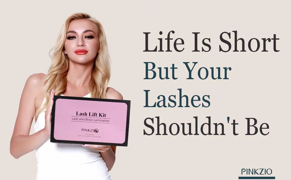 PINKZIO Lash Lift Kit Eyelash Perm Kit, Professional Eyelash Lash Curling, Semi-Permanent Curling Perming Suitable For Salon, Pink - eyelash lift kit