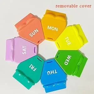 Pill Organizer Weekly - Pill Box 7 Day - Medication Reminder Moisture Proof & Lightproof Pill Case - Portable Travel Pill Container for Vitamins/Fish Oil 1 Pack - pill box
