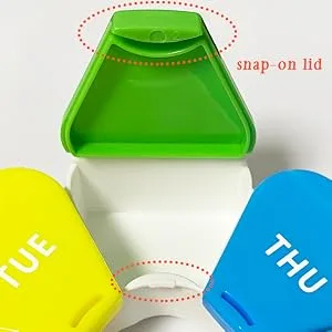 Pill Organizer Weekly - Pill Box 7 Day - Medication Reminder Moisture Proof & Lightproof Pill Case - Portable Travel Pill Container for Vitamins/Fish Oil 1 Pack - pill case