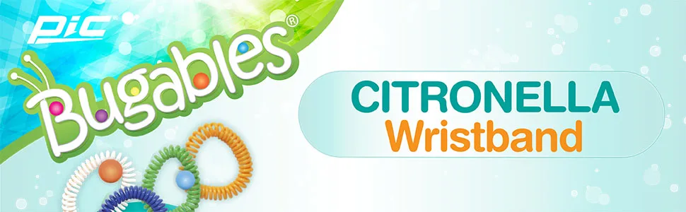 PIC Bugables Citronella Scented Coil Wristbands, Reusable and Resealable, One Size Fits All (Pack of 10) 10 Count (Pack of 1) - Buggables Citronella wristband