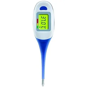 Physio Logic Accuflex 5VU Digital Thermometer with Five Second Results, Clinically Proven Accuracy in Less Than 5 Seconds, Fahrenheit or Celsius, Back Lit Screen, Flexible tip,016-651 - Accuflex 5VU