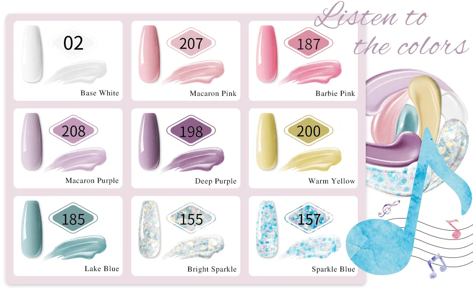 Phoenixy Poly Nail Gel Kit, 9 Pcs Builder Gel Starter Kit with U V LED Nail Light Extension Gel Nail with Everything DIY Nail Beginner Gift Kit MACARON COLORS - poly extension gel nail kit