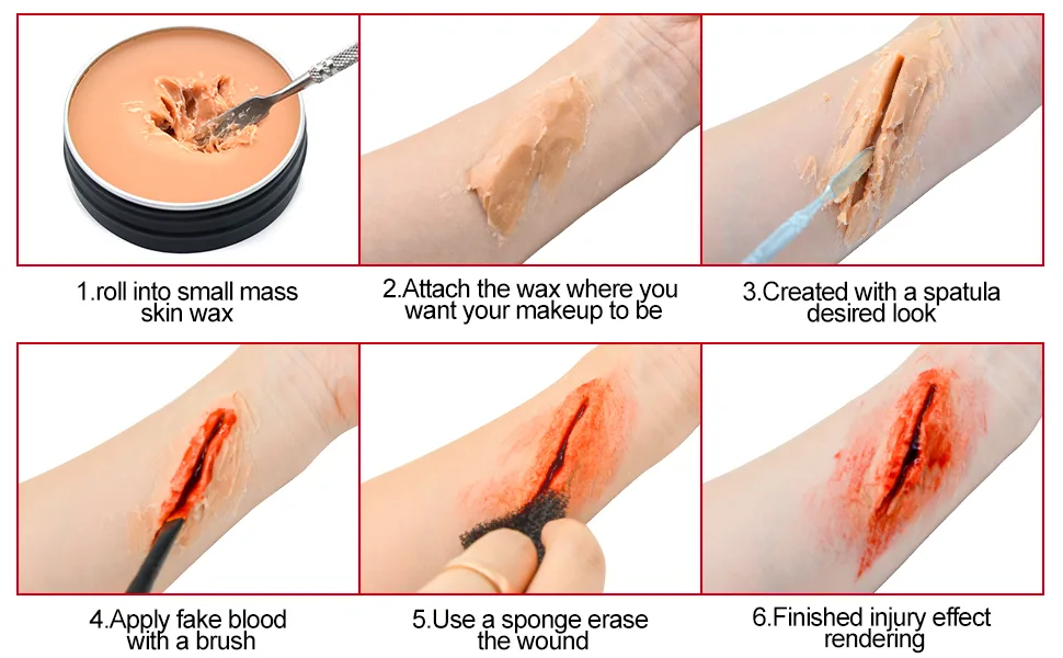 PHOEBE Halloween Makeup Kit Scar Wax SFX Makeup Kit for Special Effects Makeup Ideal to Use for Halloween, Carnivals, Daily Prank, Haunted House 02 - halloween makeup kit