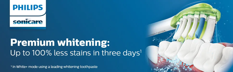 Philips Sonicare Genuine W3 Premium White Replacement Toothbrush Heads, 4 Brush Heads, Black, HX9064/95 4 Black - Sonicare premium white whitening brush heads