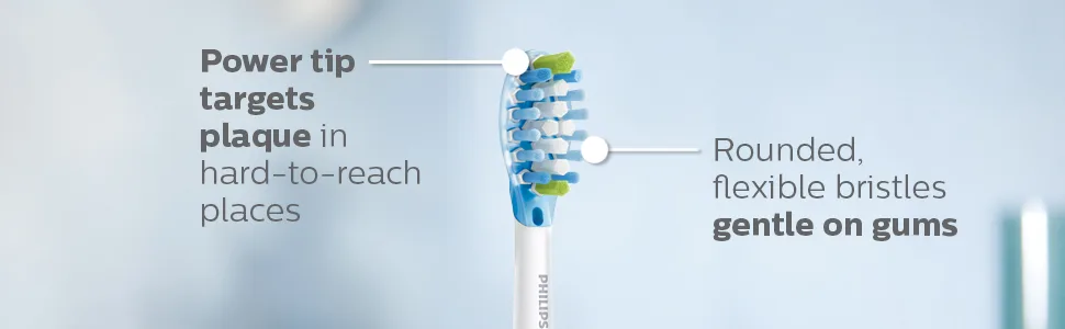 Philips Sonicare Genuine C3 Premium Plaque Control Toothbrush Heads, 4 Brush Heads, White, HX9044/65 4 White - plaque removal brush heads philips sonicare gentle on gums