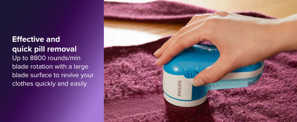 Philips GC026 Electric Lint Removers/Clothes Shavers/Lint Shavers/Fabric Shavers Blue - effective and quick pill removal