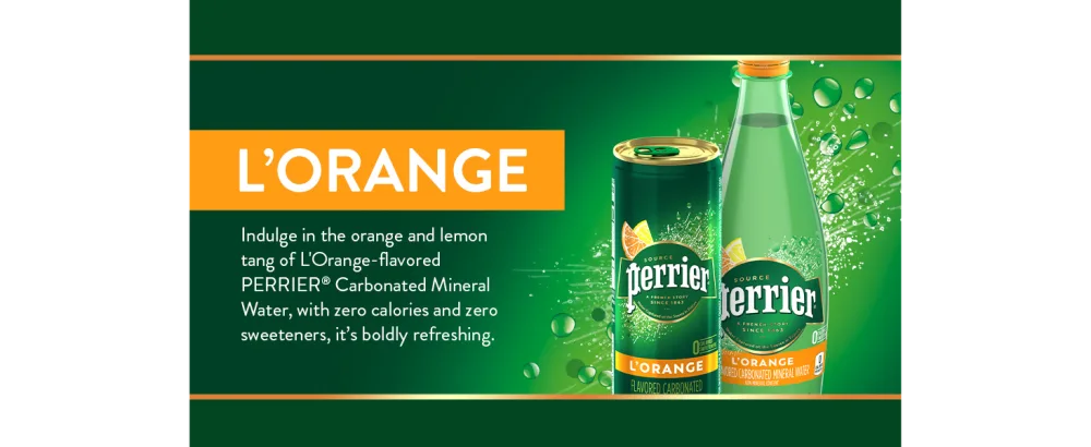Perrier Flavored Carbonated Mineral Water Plastic Bottles, Peach, 16.9 Fl Oz (Pack of 24) - Perrier L