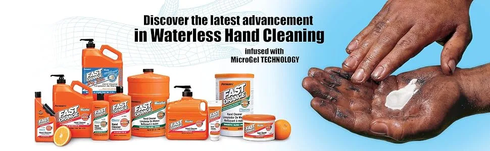 Permatex 25217 Fast Orange Pumice Lotion Hand Cleaner, 1/2 Gallon (64 Ounce). - hand cleaner, hand scrub, hand lotion, cement remover, grease remover, hand repair, water less soap