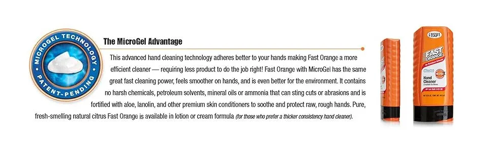 Permatex 25217 Fast Orange Pumice Lotion Hand Cleaner, 1/2 Gallon (64 Ounce). - hand cleaner, hand scrub, hand lotion, cement remover, grease remover, hand repair, water less soap