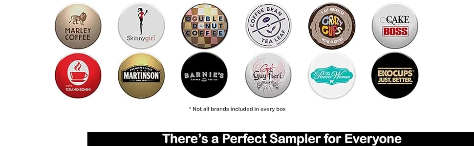 Perfect Samplers Dark Roast Coffee Pods Variety Pack, Dark Roast Coffee Pods for Keurig K Cups Machines, Coffee Sampler 20 Count - brands