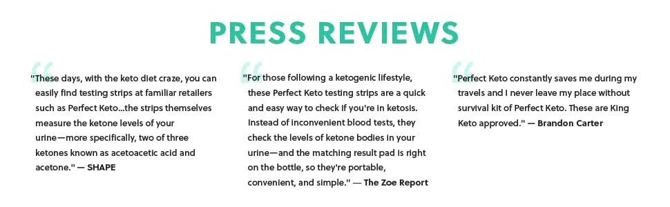 Perfect Keto Test Strips - Best for Testing Ketones in Urine on Low Carb Ketogenic Diet, Ketosis Home Urinalysis Tester Kit, 100 CT - press reviews