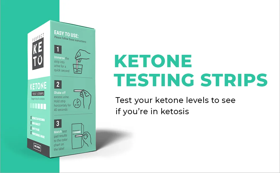 Perfect Keto Test Strips - Best for Testing Ketones in Urine on Low Carb Ketogenic Diet, Ketosis Home Urinalysis Tester Kit, 100 CT - strips