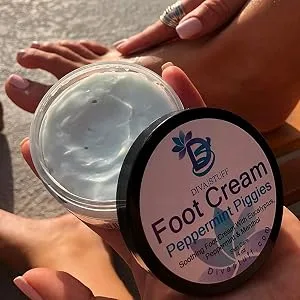 Peppermint Piggies Soothing Foot Cream w/ Eucalyptus, Peppermint & Menthol, by Diva Stuff - product-pic