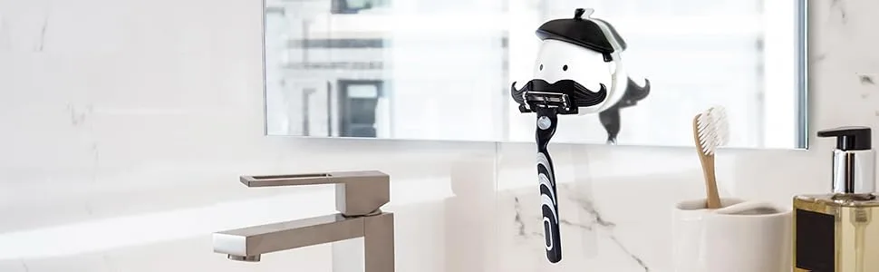 Peleg Design Mr. Razor, Suction Razor Holder, Shaving Razor Hook for Shower Bathroom Bath Mirror, Fun Unique Gift Idea Gifts for Dad - product information 2