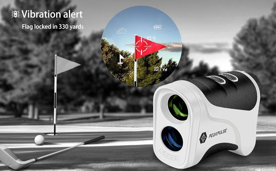 PEAKPULSE Golf Laser Rangefinder for Golf & Hunting Range Finder Gift, Distance Finder with Slope Mode, Flag Pole Locking VibrationFast Focus System White and Black 6 Pro Slope Version - dasdsa