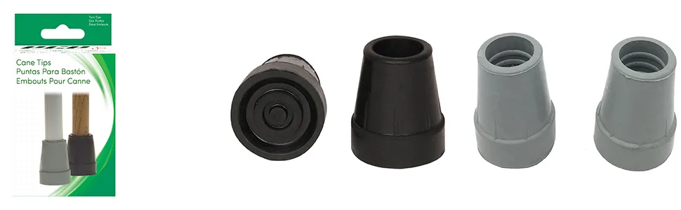 PCP Replacement Cane Tips, 3/4 inch / 1.9 cm diameter (Gray, Two Tips), Black, 3/4-Inch diameter Black 3/4-Inch diameter - product information 5