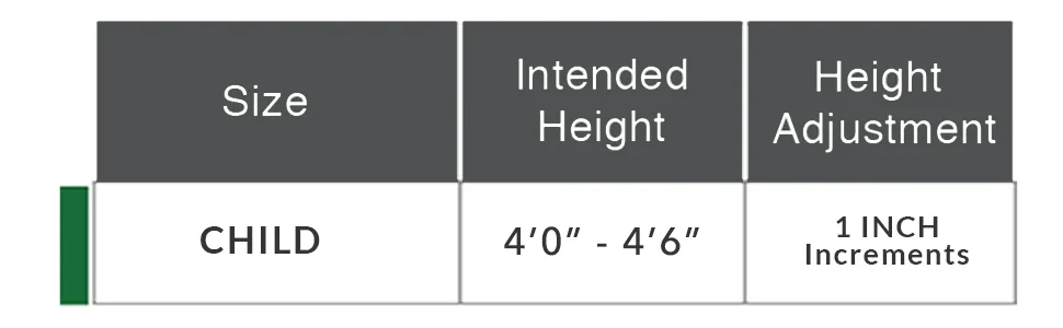 PCP Aluminum Crutches, Push Button Adjustable Height, Lightweight, 1 Pair, Kids Child Size (4'0" to 4'6") Kids Child Size (3'8" to 4'2") - 5094 Size Chart