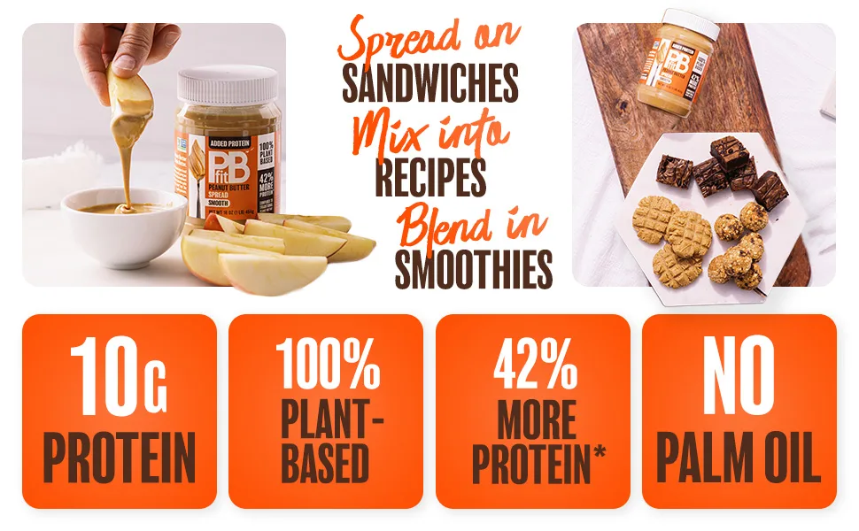 PBfit Peanut Butter, Protein-Packed Spread, Peanut Butter Spread, 16 Oz - spread it, mix it, blend it