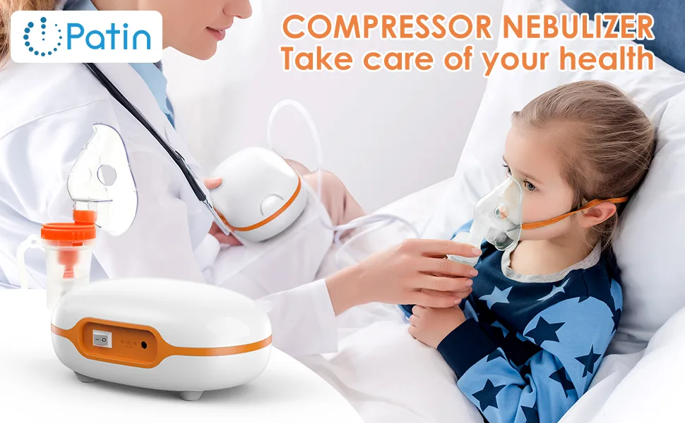 Patin Nebulizer Machine for Adults & Kids - Portable Compressor Nebulizer for Breathing with Mouthpiece & Mask, Desktop Jet Nebulizer for Home Use - Nebulizer Machine for Adults&Kids