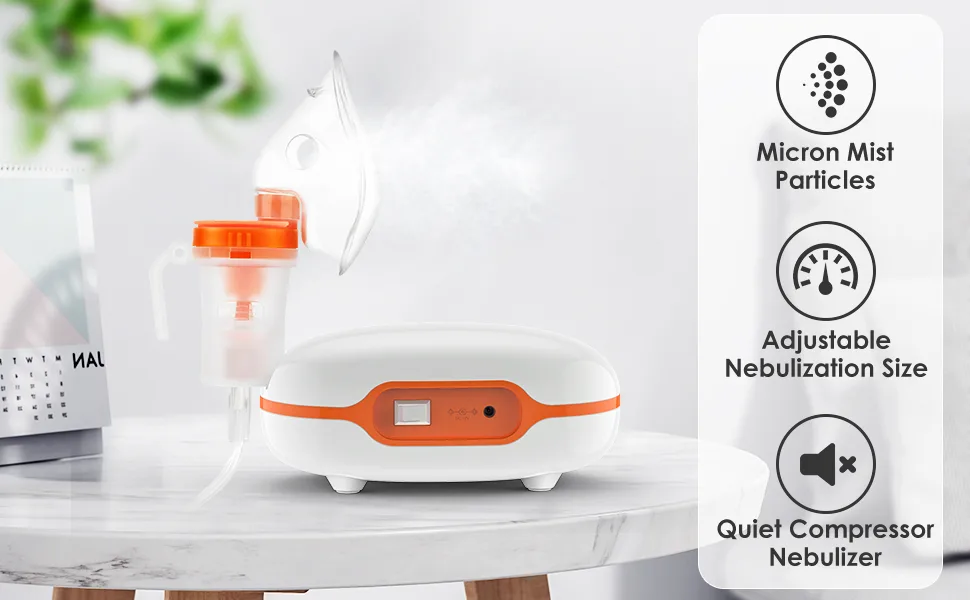 Patin Nebulizer Machine for Adults & Kids - Portable Compressor Nebulizer for Breathing with Mouthpiece & Mask, Desktop Jet Nebulizer for Home Use - Nebulizer Machine for Adults&Kids