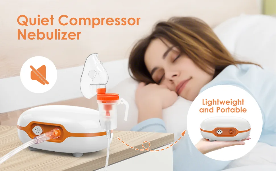 Patin Nebulizer Machine for Adults & Kids - Portable Compressor Nebulizer for Breathing with Mouthpiece & Mask, Desktop Jet Nebulizer for Home Use - Nebulizer Machine for Adults&Kids