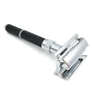 Parker 96R - Long Handle Butterfly Open Safety Razor & 5 Parker Premium Platinum Double Edge Razor blades - parker safety razor