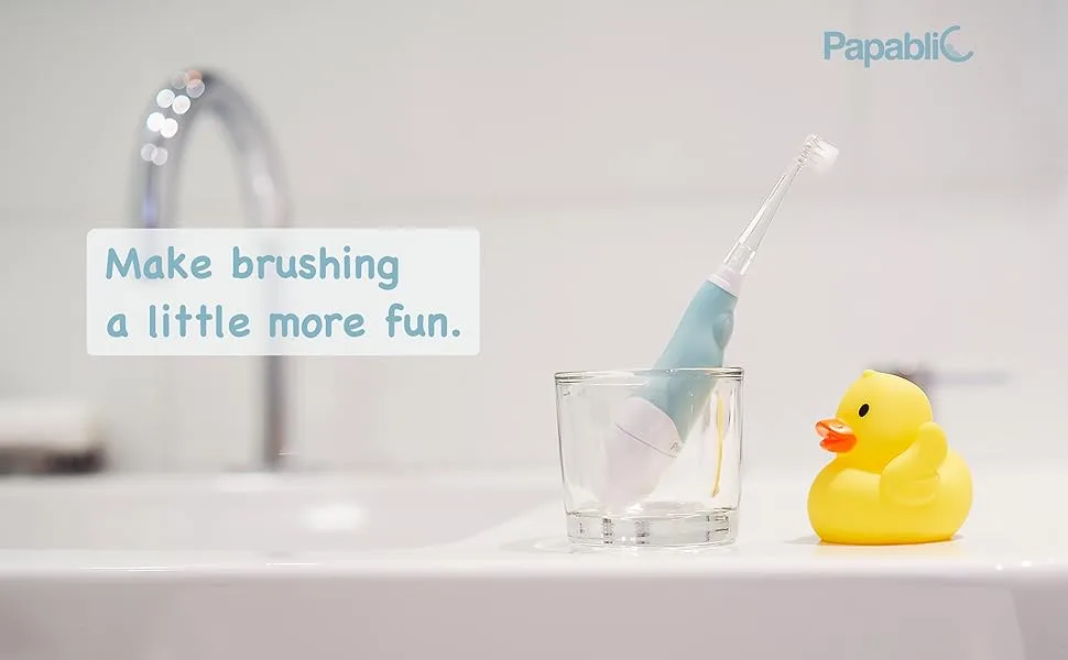 Papablic BabyHandy 2-Stage Sonic Electric Toothbrush for Babies and Toddlers Ages 0-3 Years Mint Blue - product information 6