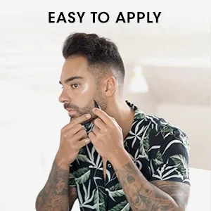 Pacinos Beard Pencil Filler - Water Proof, Long Lasting Coverage & Natural Finish - Beard, Moustache & Eyebrows - Micro-Fork Tip for Seamless Application - Includes Bristle Brush for Blending (Black) - Man grooming his beard