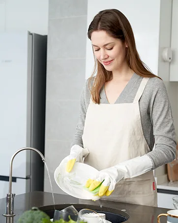 PACIFIC PPE Reusable Dishwashing Cleaning Gloves with Latex Free, Cotton Lining, Kitchen Gloves, Blue, Large Large (1 Pair) Blue - PACIFIC PPE CLEANING GLOVES